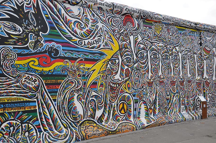 ベルリンの壁, ベルリン, グラファイト, マルチカラー, アートとクラフト, パターン, 創造性, デザイン, 建築, 工芸
