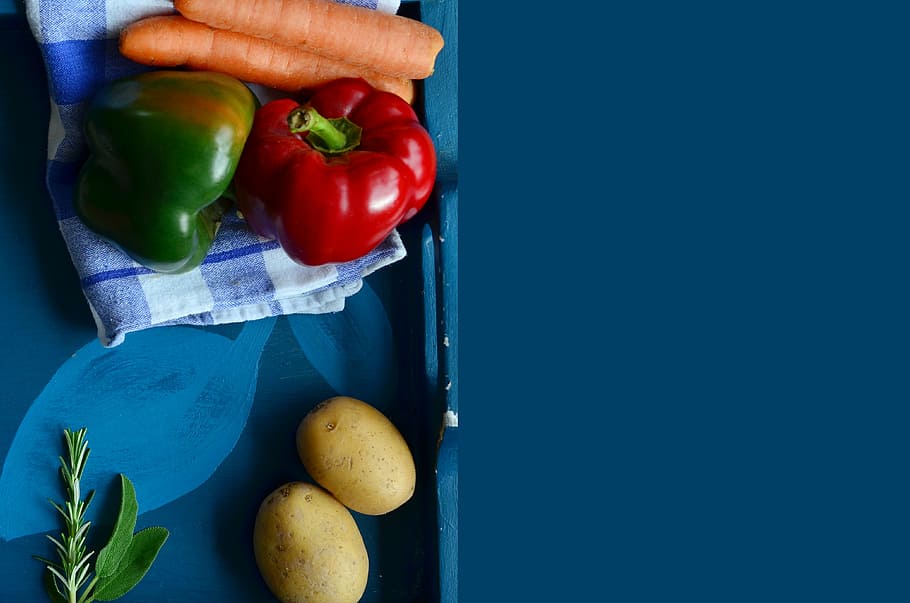 two, red, green, bell peppers, carrots, potatoes, vegetables, cook, recipe, template