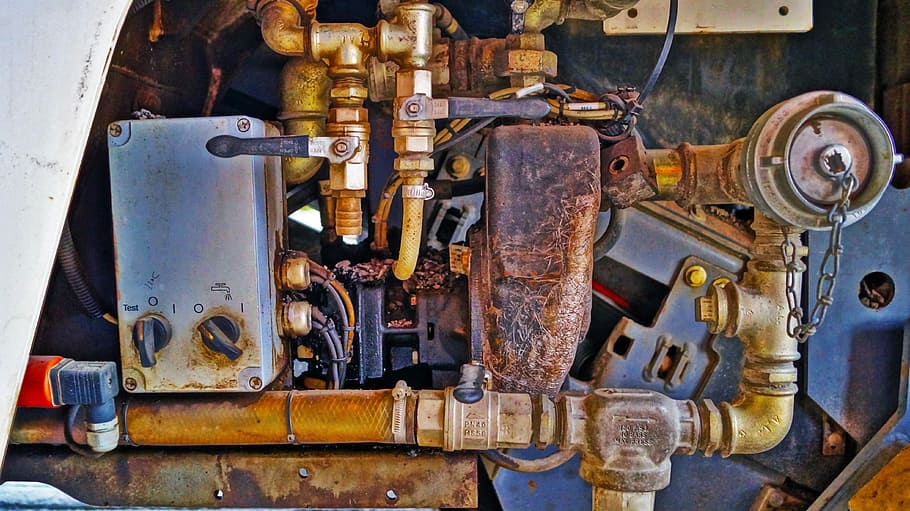 Motor, Gears, Asphalt, Mechanics, Metal, knobs, colors, washers, bolts, industry