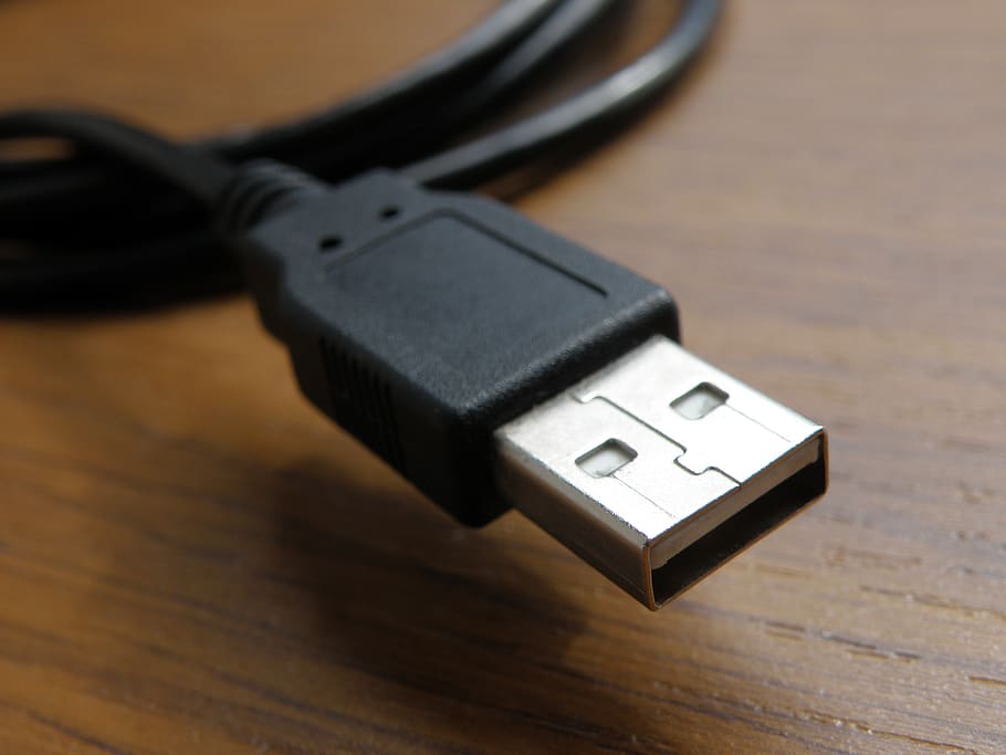 usb, cable, port, the mains connector, technology, table, black color, indoors, connection, communication