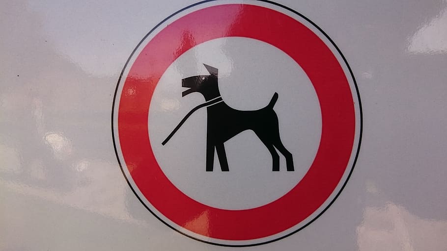 sign, dog, leech, silhouette, symbol, communication, warning sign, representation, human representation, shape