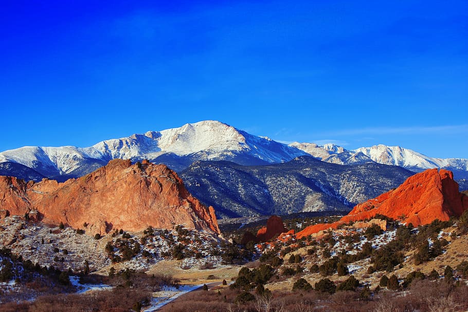 fotografía de paisaje, montaña, pico de lucio, jardín de los dioses, parque, Colorado Springs, Colorado, formación, rocas, geología