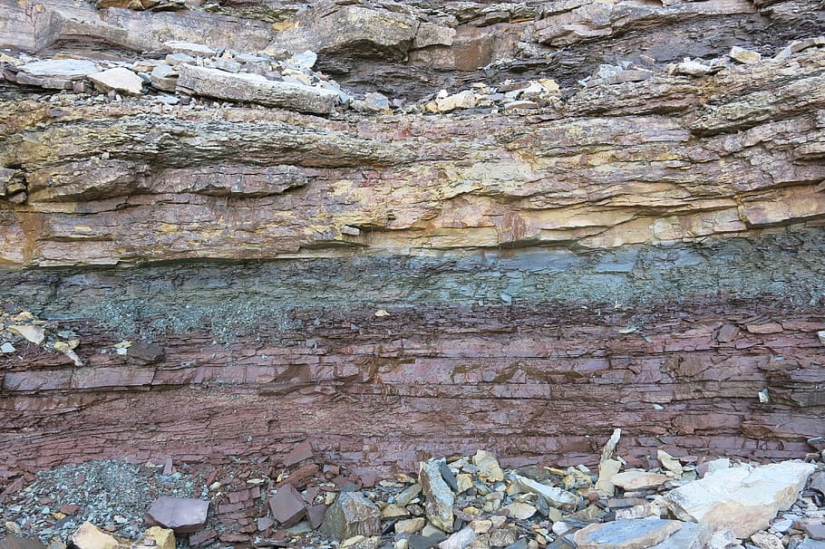 rock, layer, sediment, layer of rock, hirtzelweg, dolomites, day, textured, full frame, solid