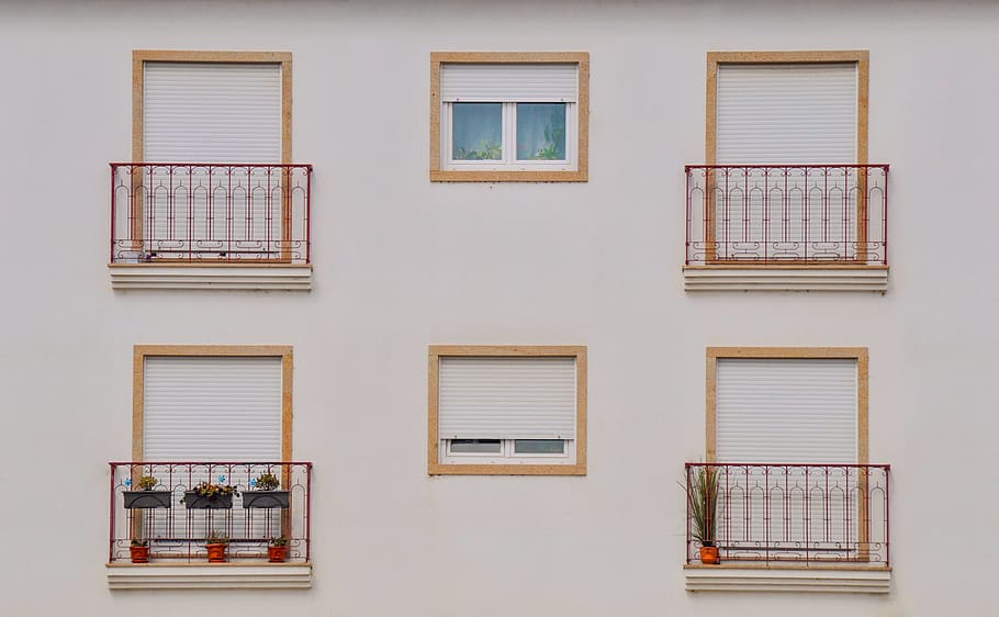windows, balcony, balconies, window, building, apartment, wall, apartments, flowers, barcelona