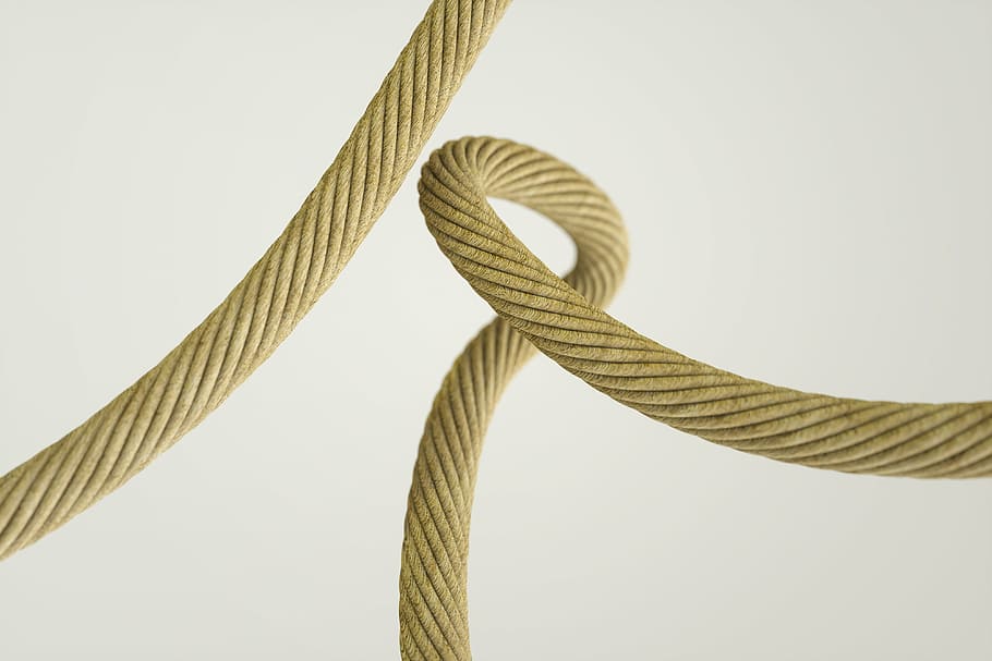 closeup, brown, rope, ropes, rope detail, knot, loop, natural, fiber, strength