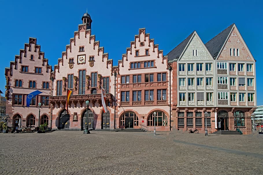 Frankfurt, Hesse, Germany, Romans, römerberg, old town, town hall, architecture, places of interest, history