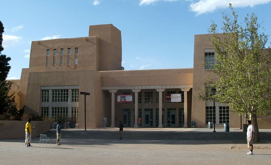 perpustakaan zimmerman, universitas, baru, meksiko, Zimmerman, Perpustakaan, Universitas New Mexico, Albuquerque, bangunan, perguruan tinggi