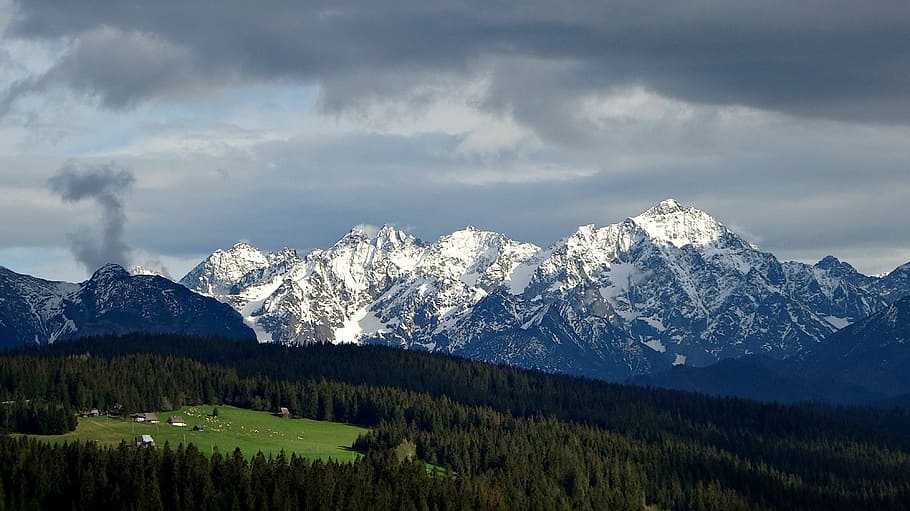 fotografia de paisagem, montanha, tatry, polônia, turismo, montanhas, paisagem, natureza, topos, montanhas cobertas de neve