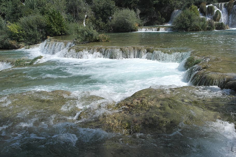 滝, 自然, クルカ, クロアチア, 水, 自然クルカ, 秋, 輝き, 反射, 川