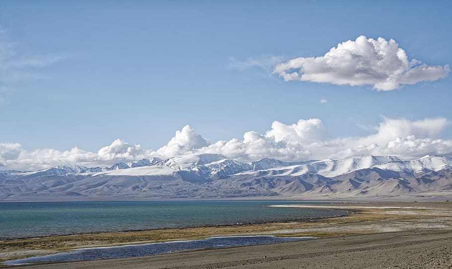 tajiquistão, lago karakul, lago, água, montanhas pamir, pamir, platô, solidão, paisagem, natureza