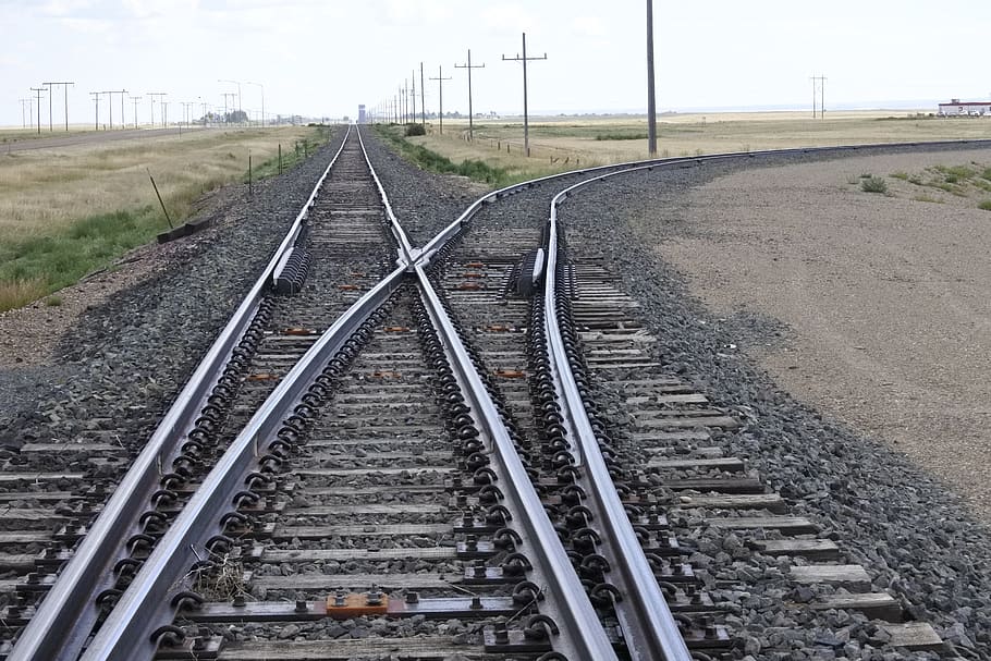 railroad, montana, train, rail transportation, transportation, track, railroad track, direction, the way forward, diminishing perspective