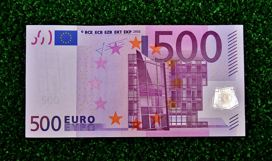 Billete de 500 euros, verde, textil, euro, 500, billete de un dólar, dinero, moneda, papel moneda, 500 euros