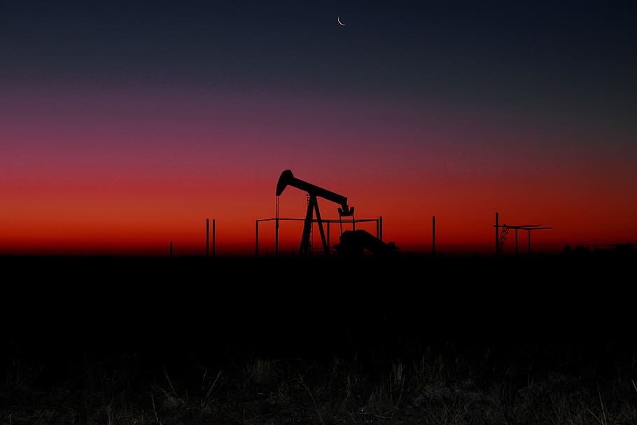 oil pump silhouette, industry, sunset, fossil fuel, silhouette, resource, pump jack, oil, crude, oklahoma