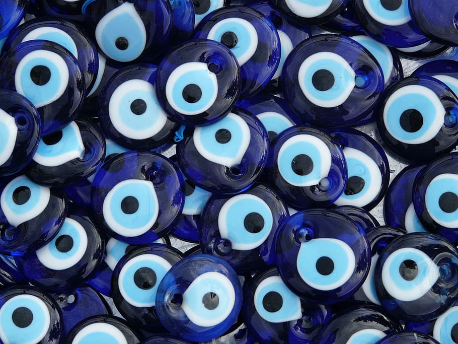 blue-and-white bead lot, nazar amulets, amulets, nazar, bad look, blue, black eye, eye, trailers, souvenir
