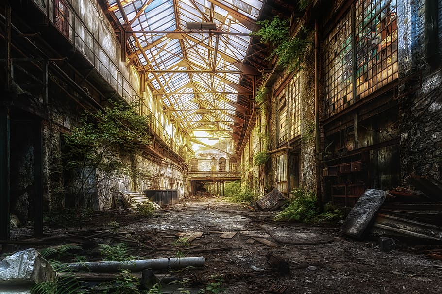 hall, factory, abandoned, ruin, pforphoto, atmosphere, mood, industry, industrial plant, dilapidated