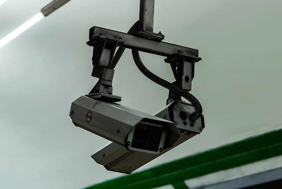 cctv, surveillance camera, underground, tfl camera, camera, metal, technology, close-up, day, hanging