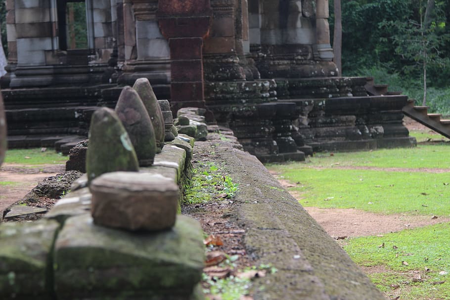 angkor wat, temple, fence, architecture, built structure, history, the past, religion, day, belief