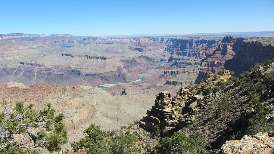 自然, 峡谷, アリゾナ, 渓谷, ビュー, 広い, 谷, 興味のある場所, 岩, 観光客
