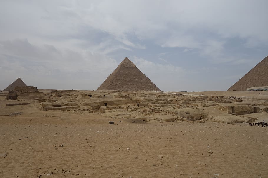pirâmides, gizé, egito, pirâmide, deserto, antiga, história, egípcio, faraó, arquitetura