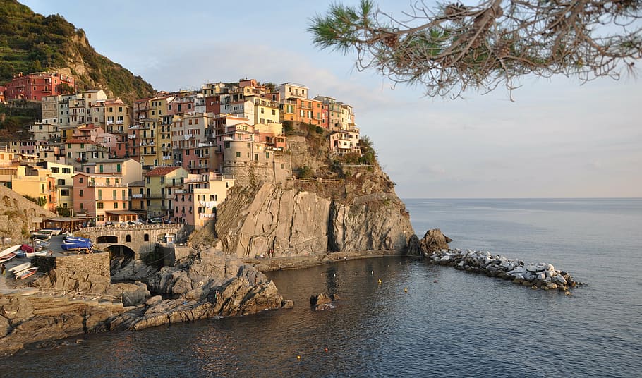 Cinque Terre, Italia, Liguria, Manarola, Mediterráneo, costa, mar, vacaciones, colorido, riviera italiana