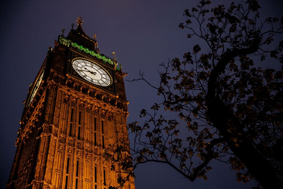 elizabeth tower, london, night, architecture, big ben, building, city, clock, dawn, dusk