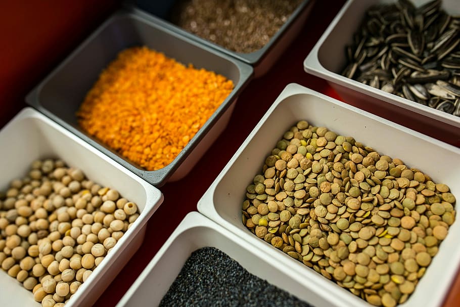 legume foods, seeds, Containers, legume, foods, food, sunflower, chickpea, lentil, poppy