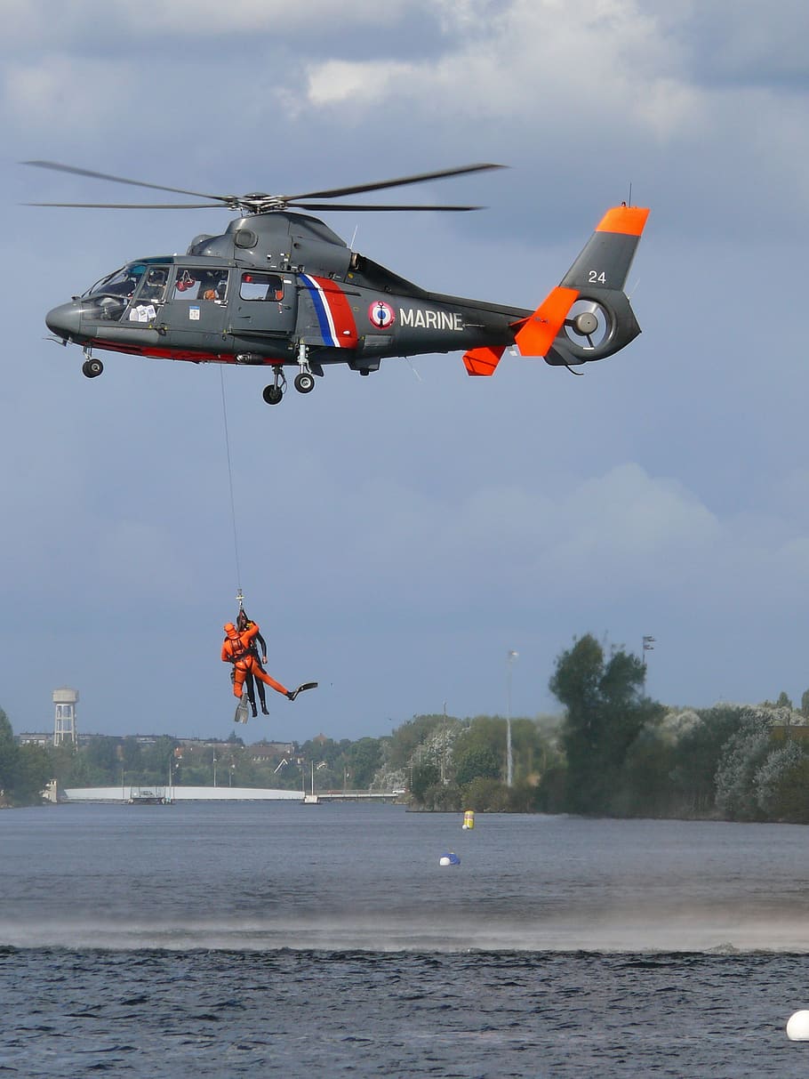 resgate, salvador, helicóptero, mar, rotor, motorista, naufrágio, céu, lado, água
