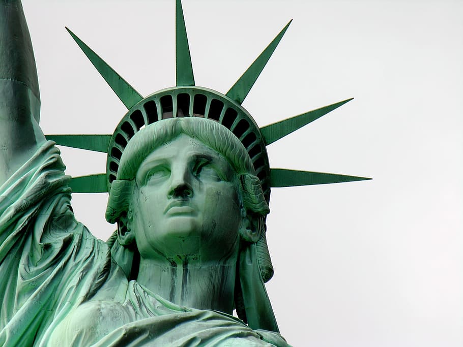 クローズアップ, 写真, 彫像, 自由, 自由の女神, ニューヨーク, アメリカ, 彫刻, 人間表現, 女性らしさ