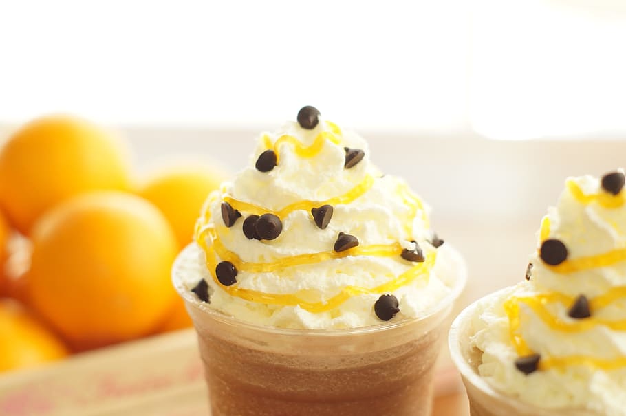 Desert, Whipped Cream, Orange Whip, whip, food and drink, freshness, food, focus on foreground, fruit, close-up