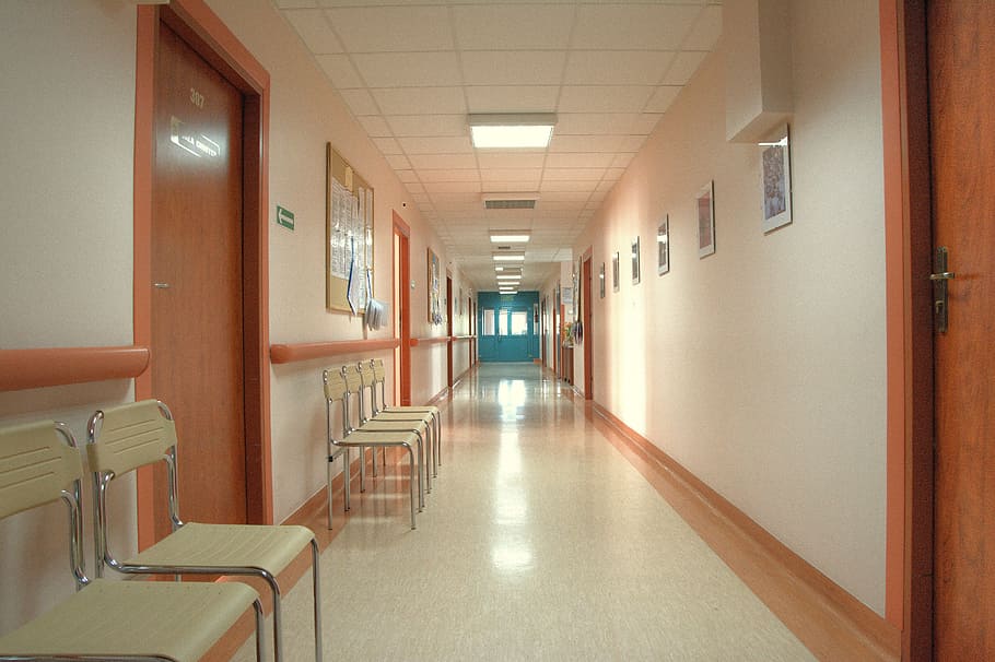 hall way, brown, wooden, doors, hospital, corridor, operating room, indoors, architecture, arcade