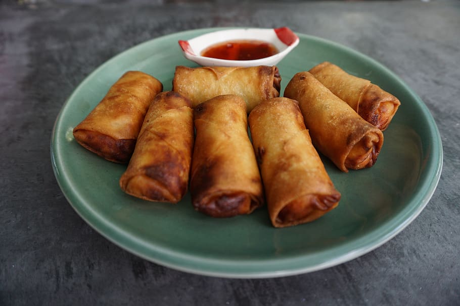 egg roll, spring roll, asian, chinese, spring, deep, dough, delicious, crispy, cuisine