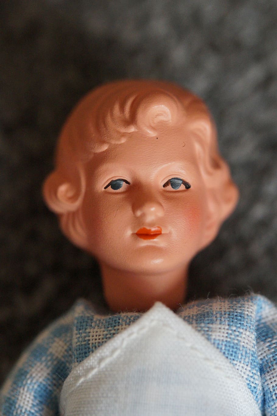 girl, woman, portrait, face, head, features, housekeeper, maid, 60s, doll