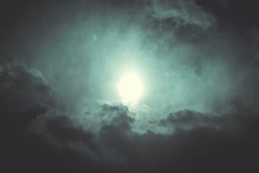 lua redonda, nuvens, textura, céu, vento, tempestade, clima, foto, nevoeiro, avançar