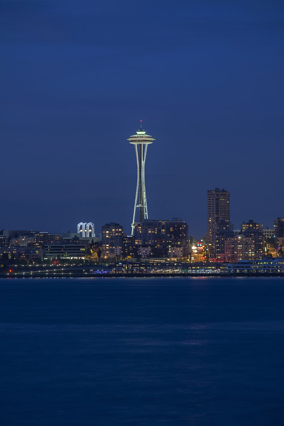 seattle, pnw, waterfront, space needle, pacific science center, puget sound, washington, skyline, cityscape, city