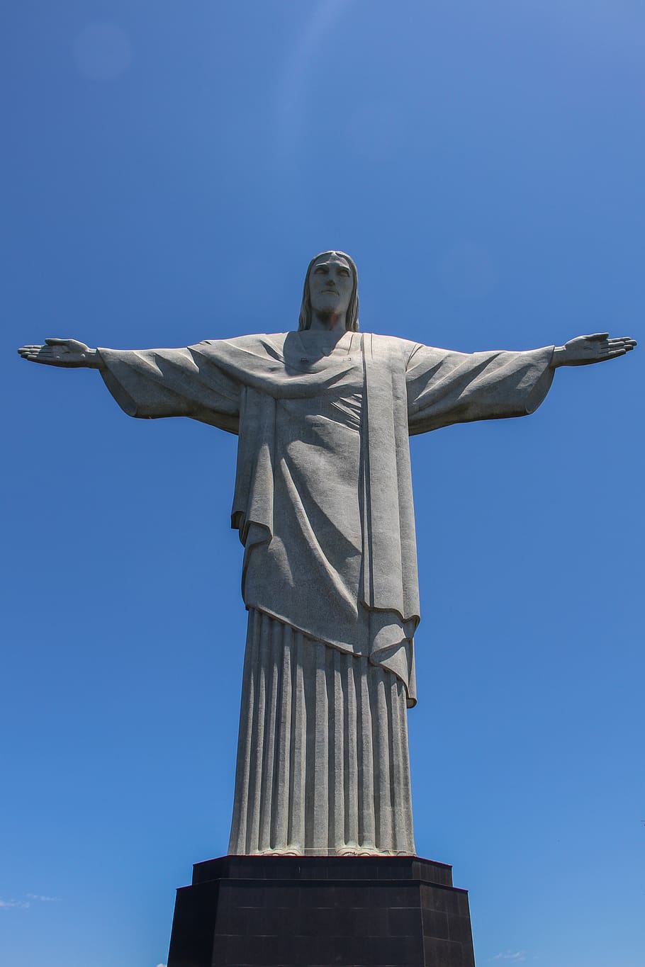 corcovado, christ the redeemer, brazilwood, statue, rio de janeiro, sky, landscape, sculpture, human representation, art and craft