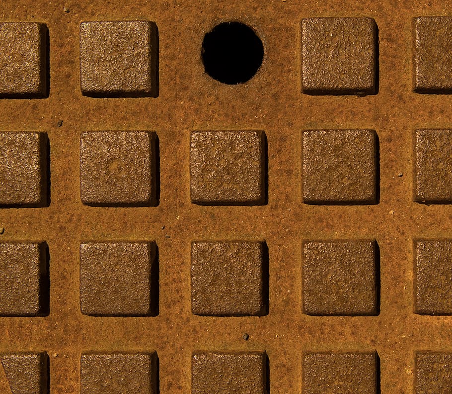texture, sewer, pattern, copper, full frame, backgrounds, close-up, textured, in a row, shape