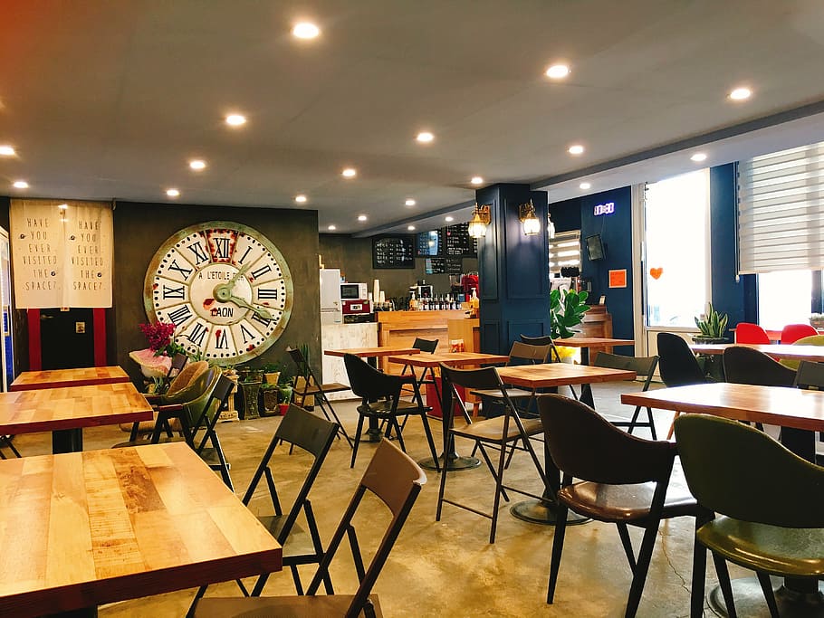 interior, restaurant, cafe, coffee, jebudo, the coffee shop, indoor, clock, chair, indoors