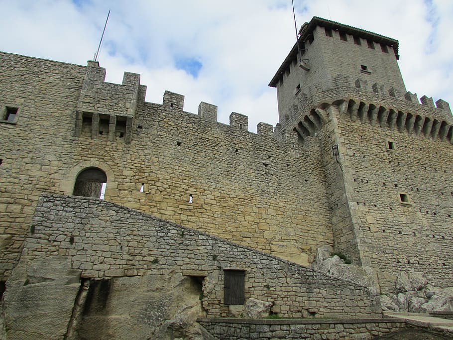 castillo, medieval, fortaleza, italiano, histórico, europeo, torre, fortificación, san marino, italia