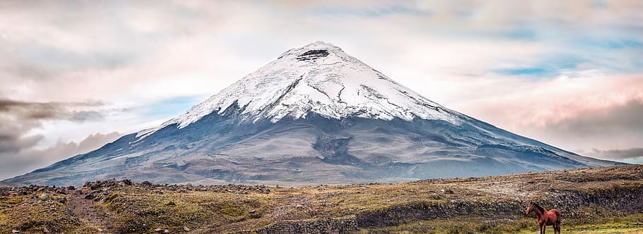 volcano, cotopaxi, ecuador, mountain, snow peak, national park, landscape, snow, beauty in nature, scenics - nature