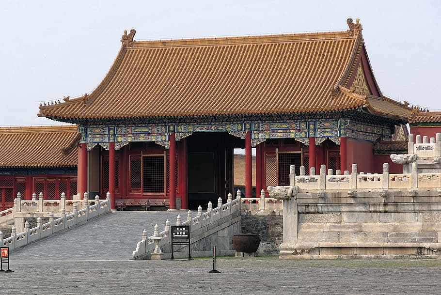 Pequim, guardrail, decoração, bandeira imperial, imperador, arquitetura, ásia - leste da Ásia, palácio, cidade proibida, culturas