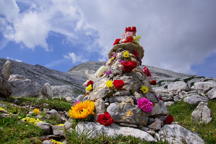 stones, mountain, alps, nature, stone, scenic, mountains, landscape, yoga, sky