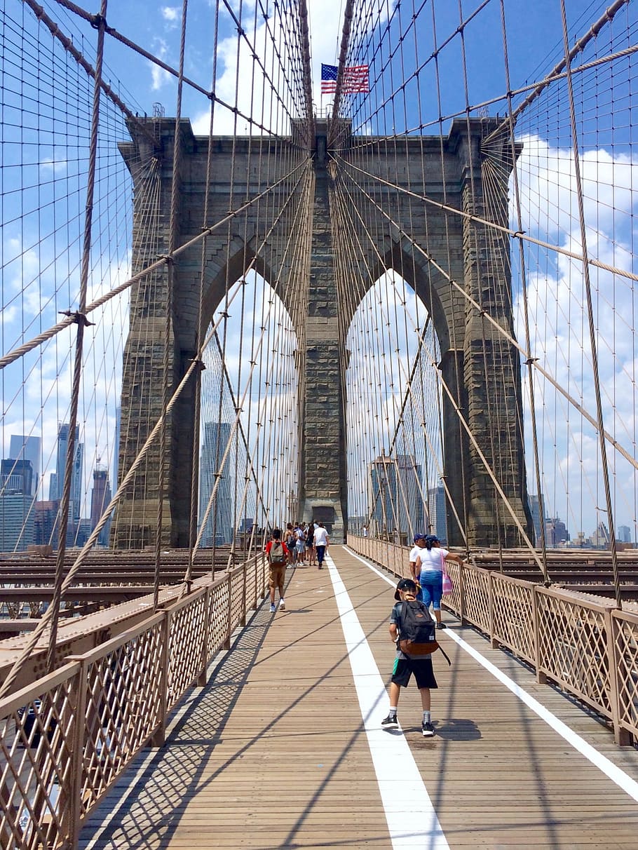 jembatan brooklyn, manhattan, nyc, amerika, metropolitan, cityscape, perkotaan, perjalanan, kota new york, pusat kota