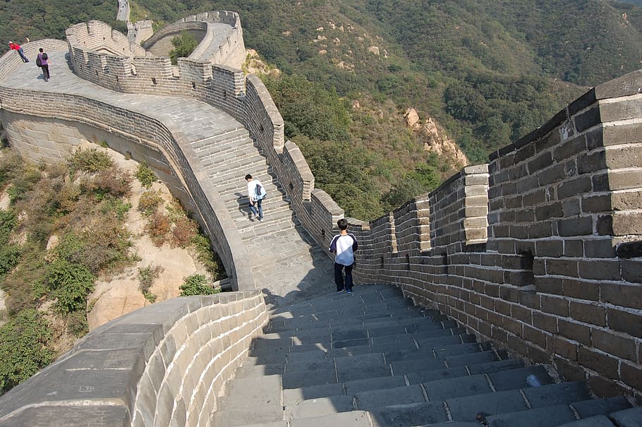 great, wall, china, the great wall, tourism, climbing, momentum, architecture, staircase, real people