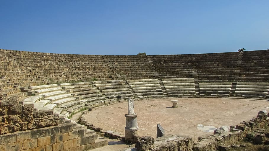 Chipre, Salamina, Teatro, Arqueología, cultura, hito, famagusta, turismo, historia, ruina antigua