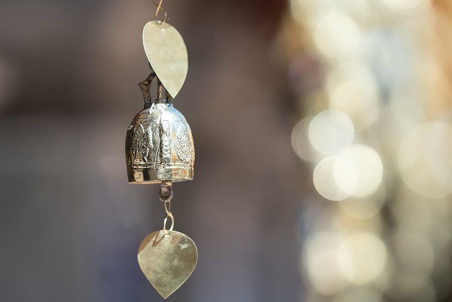 closeup, silver-colored accessory, bell, religion, dream, old, traditional, travel, metal, decoration