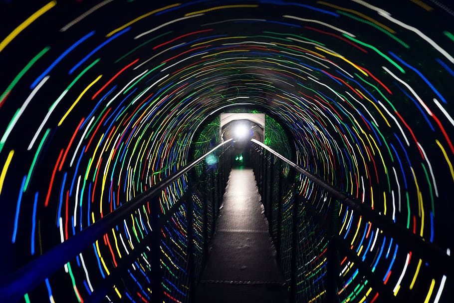 Starry Sky, Light, Shadow, Color, light and shadow, channel, multi colored, tunnel, illuminated, abstract