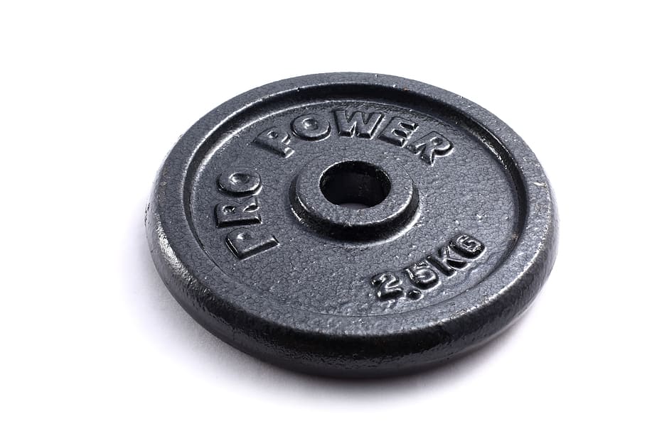 2.5 kg, black, weight plate, weight, fitness, workout, barbell, training, fit, exercise