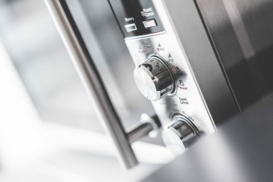 silver microwave controls, close, Modern, Silver, Microwave, Controls, Close Up, chrome, cooking, design