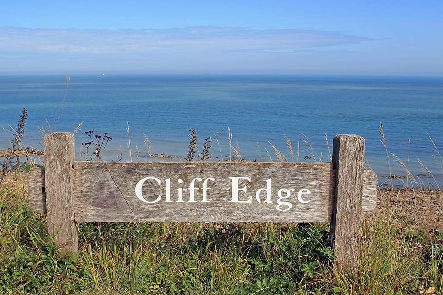 brown wooden fence, beach, beachy, beachyhead, blue, britain, british, cliff, coast, coastal