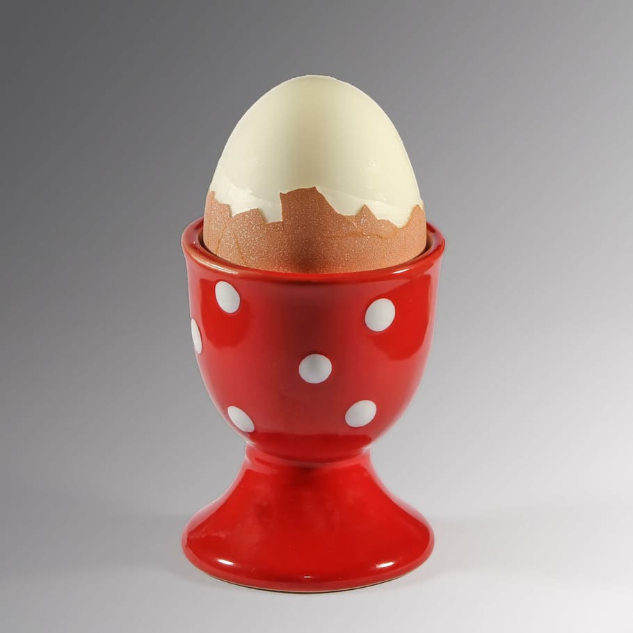 cangkir telur, telur, telur sarapan, dikupas, telur rebus, makanan, studio shot, di dalam ruangan, eggcup, makanan dan minuman